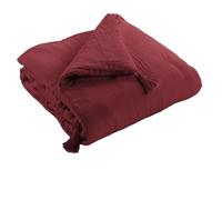 Bout de lit 90x200 cm Gaze de Coton Lie de vin