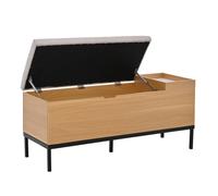Bout de Lit Coffre en Bois - Banc de Chaussures - Rangement - 115 × 49.5× 40 cm - Naturel
