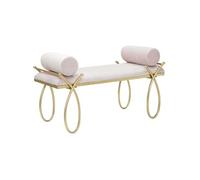 Bout de lit en métal et tissu Rosa 112.5 x 49 x 53 cm rose pâle