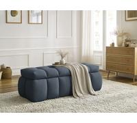 Bout de lit MONT-BLANC tissu chiné bleu foncé 140 BOBOCHIC 140 Bleu foncé