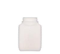 Bouteille à col large 500 ml, rectangulaire, plastique HDPE, naturel, ouverture : DIN 60 EPE