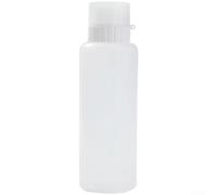 Bouteille à condiments avec 5 buses et graduations, plastique PP PE, récipient étanche pour huile, vinaigre, vinaigrette, cuisine et bar (blanc, 350 ml)