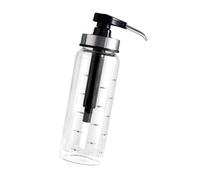 Bouteille à Miel à Embout Inox 300ml en Verre Noir, Dosage Précis | Repères Gradués Corps, Couvercle Pompe, Versement Maîtrisé, pour Huile ou Sauce au Bar à Café
