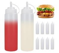 Bouteille à sauce pressable - 500 ml - Plastique - Lot de 10 pièces - Pour cuisine et barbecue