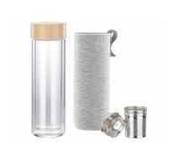 Cucina Dimodena Bouteille à thé isotherme à double paroi et housse, 400 ml