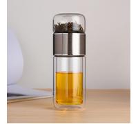 Bouteille à thé - Tasses à thé - Verre borosilicate à double paroi - Avec filtre à thé - Théière - Gobelet infuseur - Verres -360