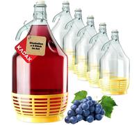 Bouteille à vin, capacité de 5 litres, en verre solide, hauteur : 40 cm, diamètre : 25 cm, matériaux s pour le contact alimentaire