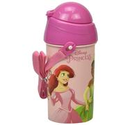 Bouteille D Eau Fille 500 Ml Disney Princesses En Pvc Avec Paille Et Dragonne Disney Princess Rose Fluo TU
