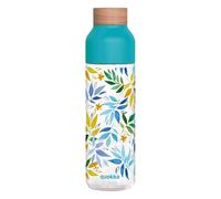 Bouteille d’Eau Ice 840ml, Bouchon Bois et Motif Feuilles à l’Aquarelle,