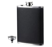 Bouteille d'alcool pour liqueur, flasque à boire en acier inoxydable avec entonnoir Flasque à alcool de 200 ml, bouteille d'alcool portable à paillettes étanche pour whisky et vin