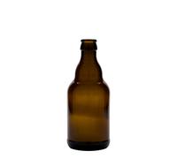 Bouteille de bière 330 ml 'Steinie', verre, brun, ouverture : capsule couronne