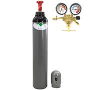 Bouteille de gaz azote - Bouteille de gaz de protection - 8 l remplie - 200 bar - 1,6 m³ - Avec réducteur de pression et capuchon de protection - Pour climatisation, remplissage de pneus et soudage