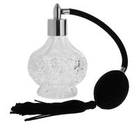 Bouteille de parfum en verre pulvérisateur classique bouteille vide avec ampoule à Air 80ml Vintage Pour Commode,Décoration De Table(Black)