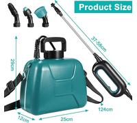 Bouteille de pulvérisation sans fil pour l'impression - Pulvérisateur de jardin électrique 5L - Batterie 7,4V - 3 buses - Rechargeable par USB - Bandoulière réglable