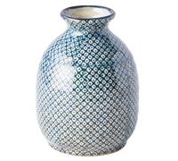 Bouteille de sake SHIBORI, bleu, céramique, MIJ