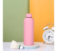 Bouteille de sport à double paroi en acier inoxydable de couleur unie, à petite ouverture, créative. Bouteille de yoga, tasse à café portable, bouteille d'eau de sport d'été 500mlAcier inoxydable