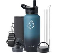 Bouteille de sport isotherme 1 L en acier inoxydable noir