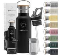 Bouteille de sport isotherme avec bec verseur, idéale pour le quotidien - 1 litre - Matériau sans BPA - Bouteille isotherme hermétique à double paroi, pour les enfants et les vététistes