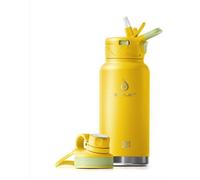 Bouteille de sport isotherme en métal, 950 ml, 32 oz, jaune, acier inoxydable, double paroi, bouchon à vis