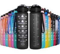 Bouteille de sport réutilisable Unyqoos® en Tritan et PP, 750/1000 ml, sans BPA, antidérapante, avec un système de fermeture à clapet et un joint en silicone – étanche, idéale pour le sport et les act