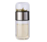 Bouteille de thé avec infuseur en verre, séparation de l'eau, tasse | Bouteille infuseur à thé pour infusion en vrac Argenté 350 ml
