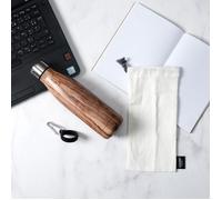 COOK CONCEPT - KA4655 Coffret Bouteille Isotherme INOX Effet Bois - avec Mousqueton et Pochon - Contenance 500 ML - Dimensions 26x8,5x18 cm - Couleur : Effet Bois