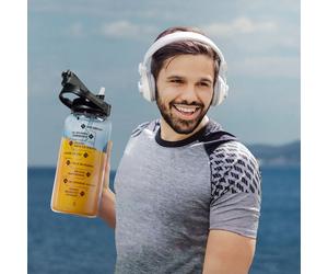 Bouteille de Transport - COOK CONCEPT - Motivation - Transparente et Noire - 2L