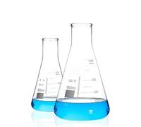 Bouteille de verre de borosilicate, Fiole Erlenmeyer en verre borosilicaté de grand calibre graduée 50-1000 ml(1000ml)