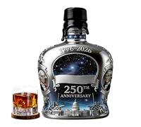Bouteille de whisky - 350 ml - 250e anniversaire des États-Unis - Carafe à liqueur de collection - Pour barman, collectionneur, fête, bar, vitrine, restaurants, hôtels, clubs, étagères