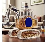 Bouteille de whisky et vin 3D en forme d'excavatrice, 300 ml, carafe à vide sculptée la main, idéale for le stockage des boissons alcoolisées, for maison, bar ou bureau