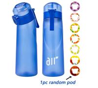Bouteille d'eau à saveur aléatoire avec paille en plastique, gobelet anti-fuite pour sports de plein air, fitness, 1 pièce A-Deep Blue