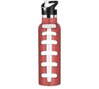 Bouteille d'eau anti-fuite avec paille 567 g | Couche sous vide renforcée, couvercle à paille, compatible avec porte-gobelet, football universitaire