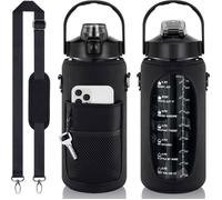 Bouteille d'eau - ARTELYS - 2L - Étanche - Paille anti-fuite - Manchon en néoprène