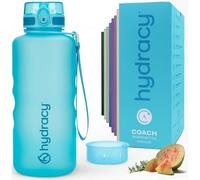 Bouteille d'eau avec compartiment à fruits, 2 litres, sans BPA, avec indicateur de temps, étanche, anti-condensation, couleur bleu aqua