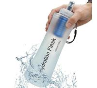 Bouteille d'Eau avec Filtre Gourde Outdoor Pliable 1000 ml avec Filtre