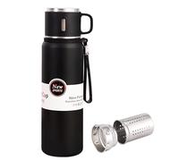 Bouteille d'eau avec infusion de filtre à thé Bouteille en acier inoxydable avec une tasse à café, Bouteille d'eau isolée sous vide, Thermique pour boissons chaudes/boissons froides, isolation 24
