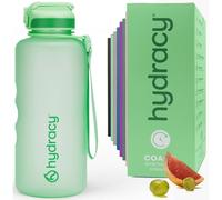 Bouteille d'eau avec paille et indicateur de temps, 2 litres, sans BPA, étanche, couleur vert