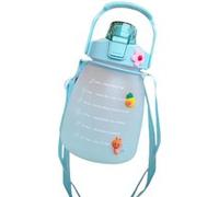 Bouteille d'eau avec paille et sangle FONGWAN 1300 ml Grande capacité - vert vert G