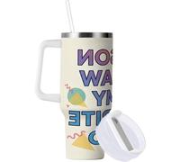 Bouteille d'eau avec Rietje - Gobelet de voyage Thermo tasse - Boissons Cool Keep - Double Insolation Murale - 40oz - Minimaliste Art