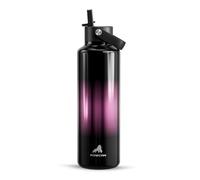 Bouteille d'eau de 710 ml avec paille pour voyage : froid pendant 24 heures, chaud pendant 10 heures, léger, bouchon flexible, thermos isotherme à double paroi pour voyage, course, aventure, fitness