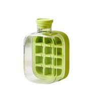 Bouteille d'eau de refroidissement à pression 2 en 1, machine à glaçons sans contact avec couvercle de moule à glace, réutilisable et Portable,For Home Kitchen Use(Green-500ml)