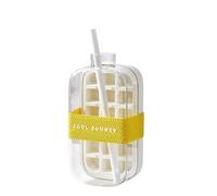 Bouteille d'eau de refroidissement à pression 2 en 1, machine à glaçons sans contact avec couvercle de moule à glace, réutilisable et Portable,For Home Kitchen Use(White-800ml)