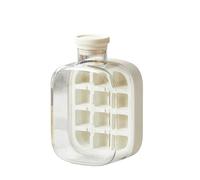 Bouteille d'eau de refroidissement à pression 2 en 1, machine à glaçons sans contact avec couvercle de moule à glace, réutilisable et Portable,For Home Kitchen Use(White-500ml)
