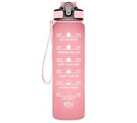 Bouteille d'eau de sport givrée de 946 ml - Sans BPA avec marqueur de temps, petite ouverture étanche pour salle de sport, fitness, randonnée, vélo, camping (A)
