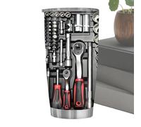Bouteille d'eau en acier inoxydable - 600 ml - Boîte à outils en acier inoxydable à double paroi - Boîte à outils isotherme pour le sport - Pour café, thé, hommes, père, ami, anniversaire, maison