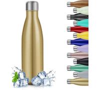 Bouteille d'eau en acier inoxydable à isolation sous vide - 500 ml - Or champagne brillant