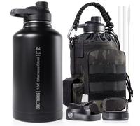 Bouteille d'eau en acier inoxydable OneTigris, 1,9L, grande capacité, bouteille de sport avec une bonne isolation thermique, idéale pour le vélo, le camping, le yoga, la salle de sport, le paintball, 