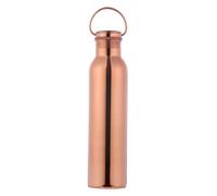 Bouteille d'eau en cuivre pur avec poignée de transport | Bouteille d'eau ayurvédique sans couture et étanche 600 ml