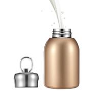 Bouteille d'eau en métal, design étanche, 13,5 x 7,6 cm, mini bouteille d'eau isotherme en acier inoxydable, facile à nettoyer et à entretenir, pour voyage, école, sport, camping, randonnée