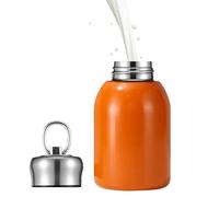 Bouteille d'eau en métal, design étanche, 13,5 x 7,6 cm, mini bouteille d'eau isotherme en acier inoxydable, facile à nettoyer et à entretenir, pour voyage, école, sport, camping, randonnée